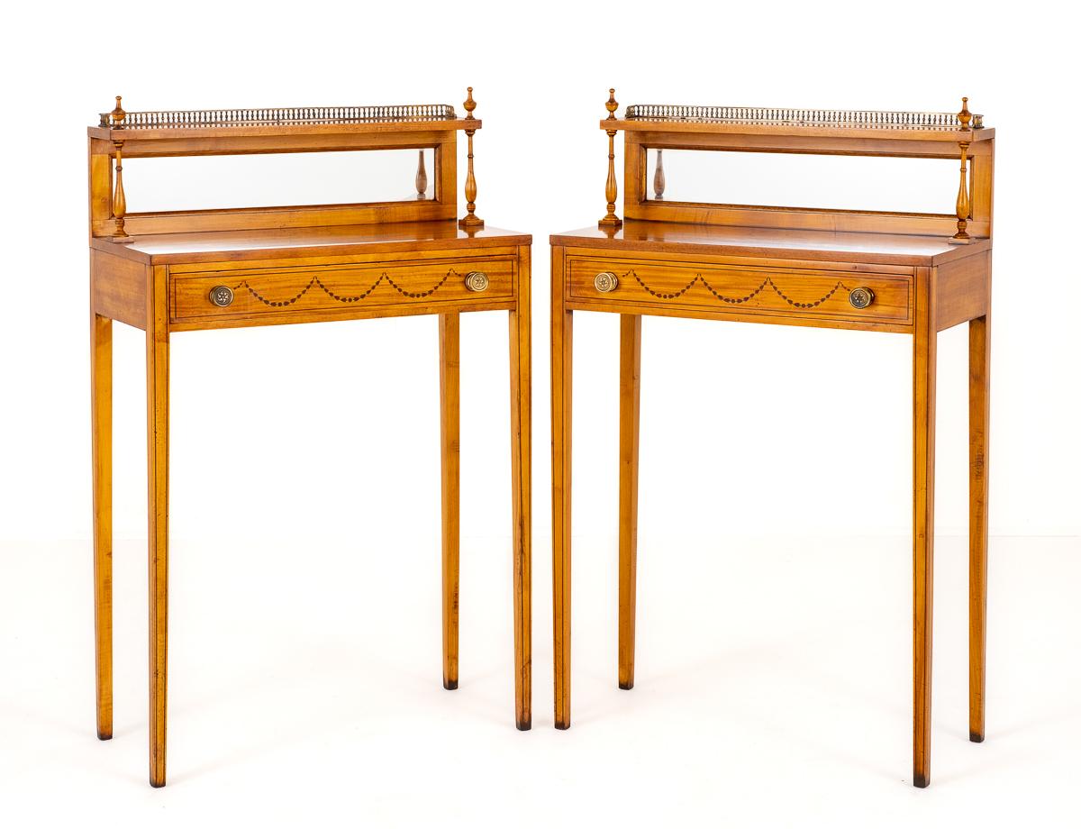 Pretty Pair of Satinwood Console Tables