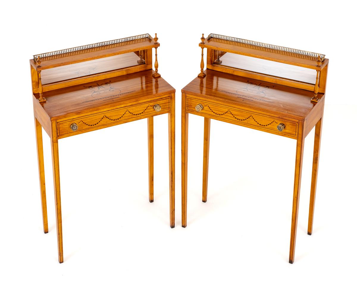 Pretty Pair of Satinwood Console Tables
