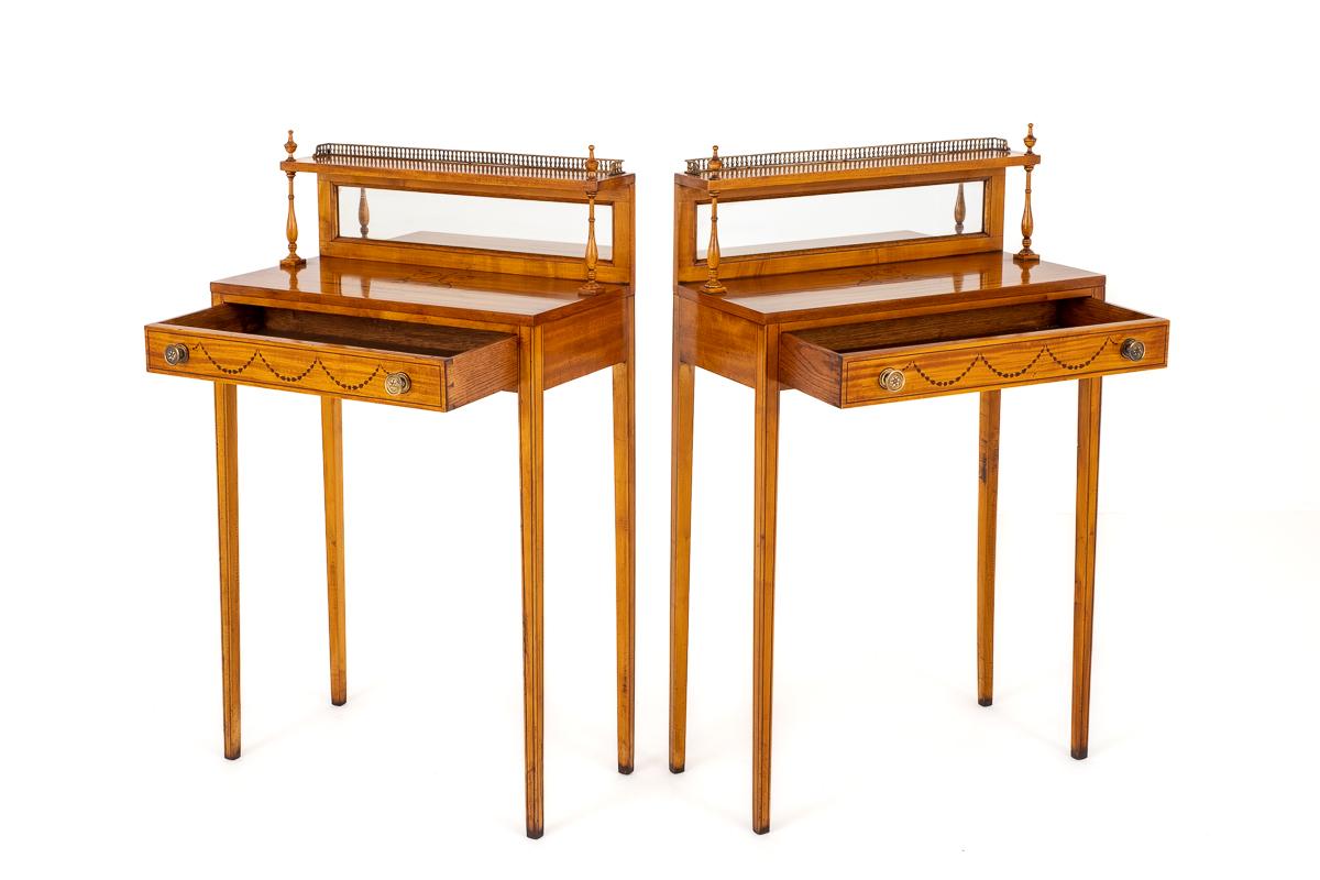 Pretty Pair of Satinwood Console Tables