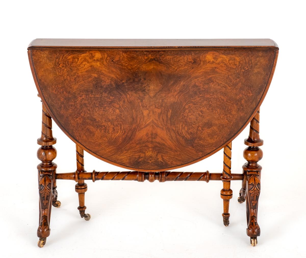Victorian Burr Walnut Sutherland Table