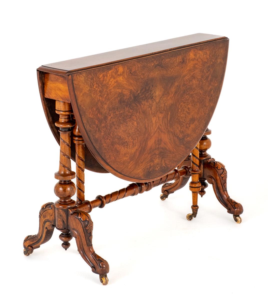 Victorian Burr Walnut Sutherland Table