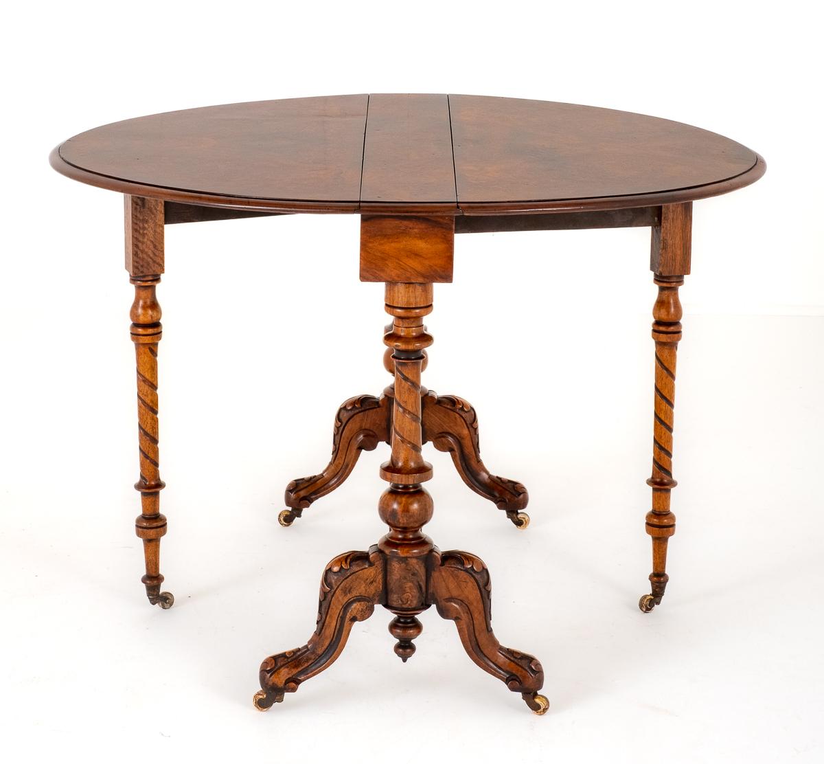 Victorian Burr Walnut Sutherland Table