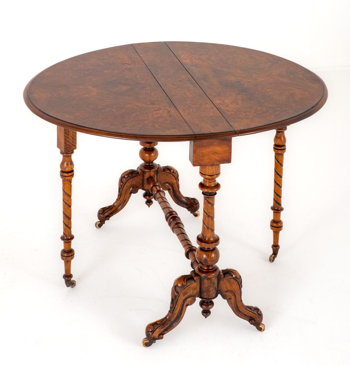 Victorian Burr Walnut Sutherland Table