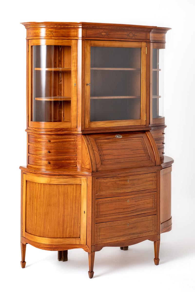 Stunning Satinwood Bureau Cabinet