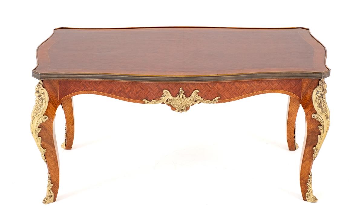French Parquetry Mahogany Coffee Table