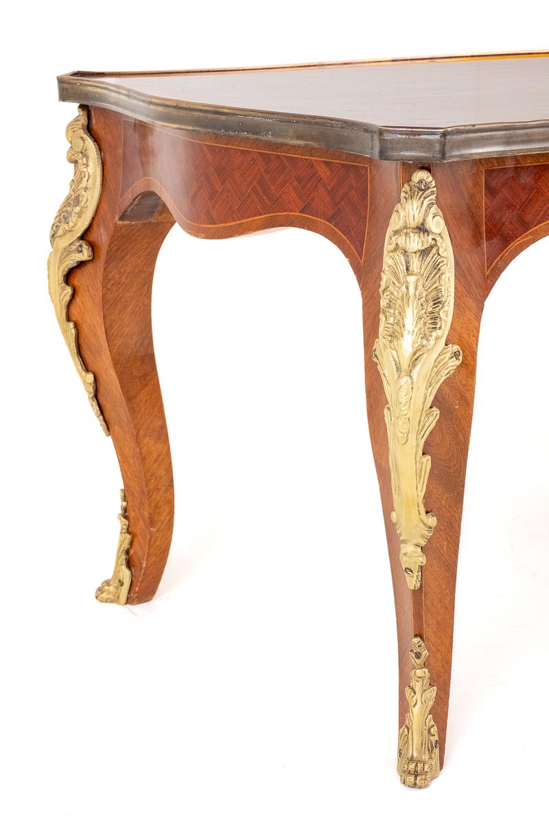 French Parquetry Mahogany Coffee Table