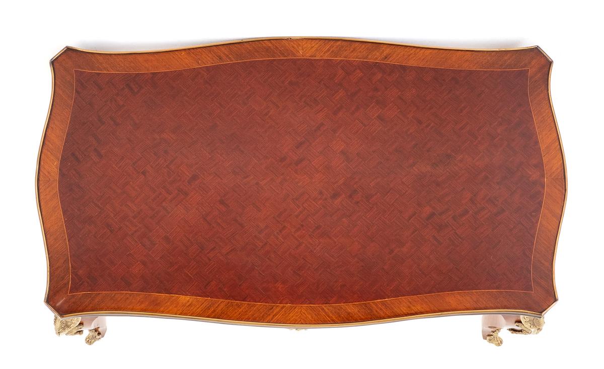 French Parquetry Mahogany Coffee Table