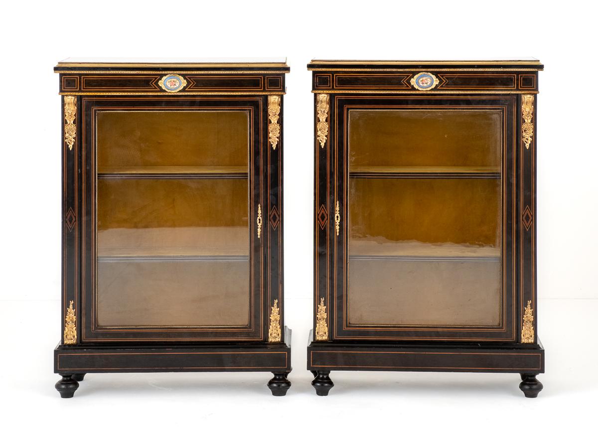 Pair of Ebonised Pier Cabinets