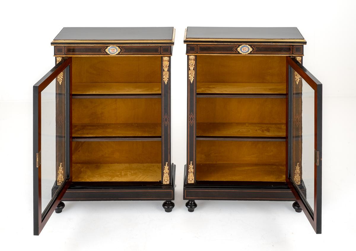 Pair of Ebonised Pier Cabinets
