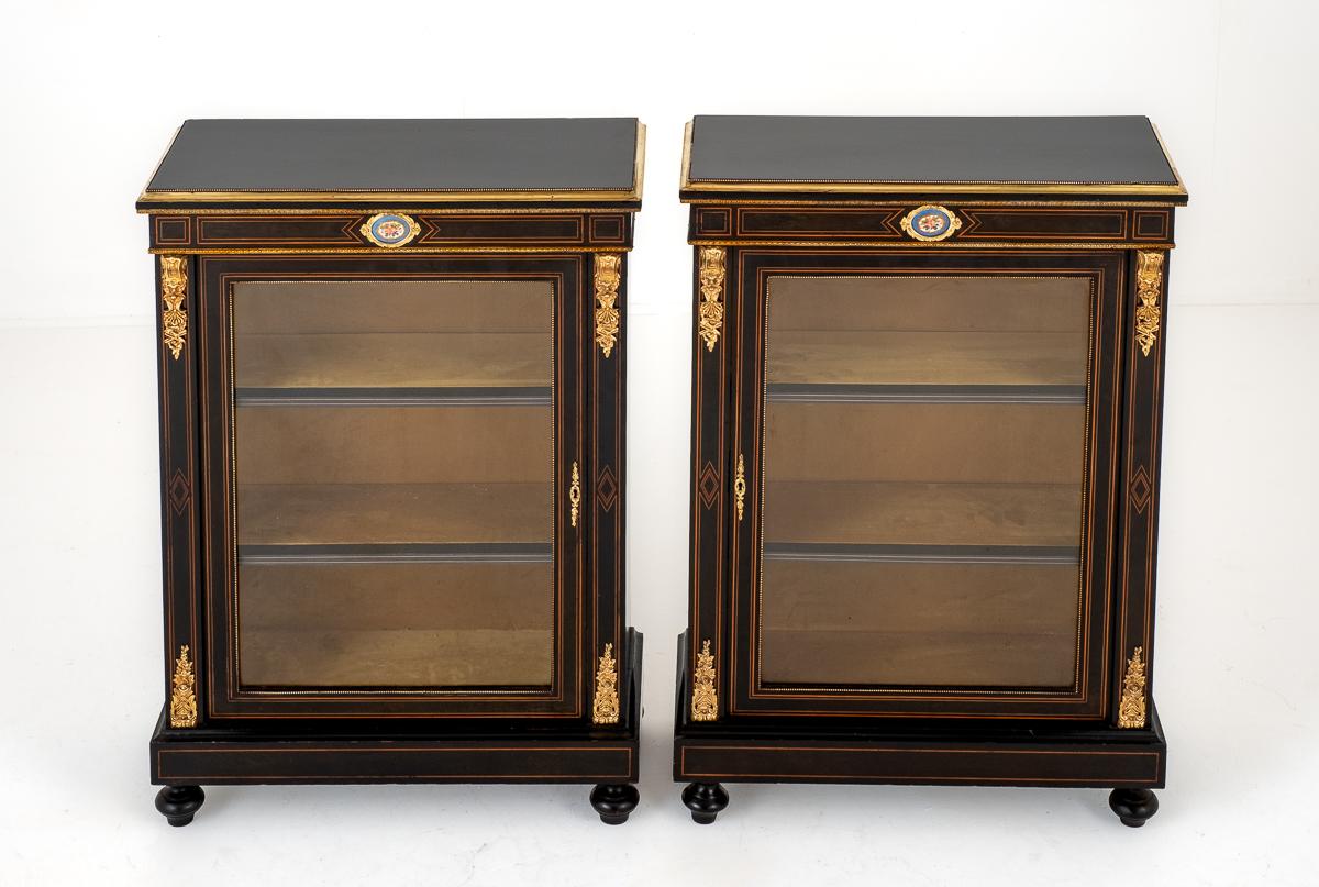 Pair of Ebonised Pier Cabinets