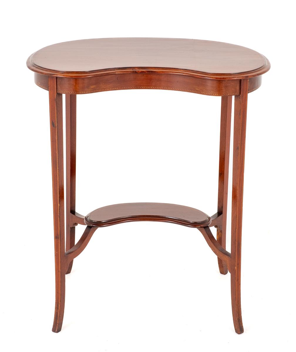 Sheraton Revival Mahogany Kidney Shaped Occasional Table