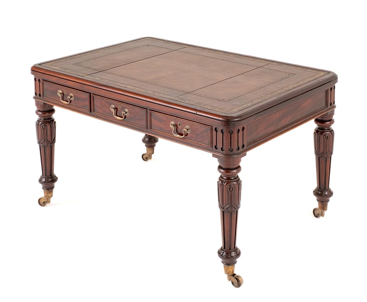 Impressive Regency Mahogany Library Table