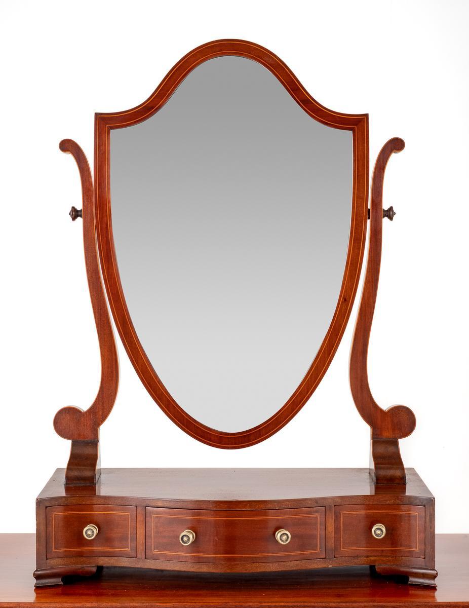Sheraton Revival "Gillow's" Mahogany Toilet Mirror