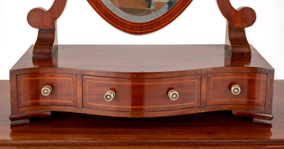 Sheraton Revival "Gillow's" Mahogany Toilet Mirror
