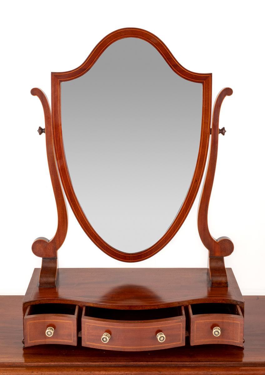 Sheraton Revival "Gillow's" Mahogany Toilet Mirror