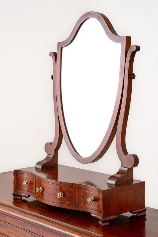 Sheraton Revival "Gillow's" Mahogany Toilet Mirror
