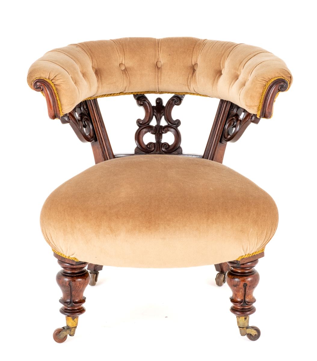 Early Victorian Rosewood Open Tub Chair