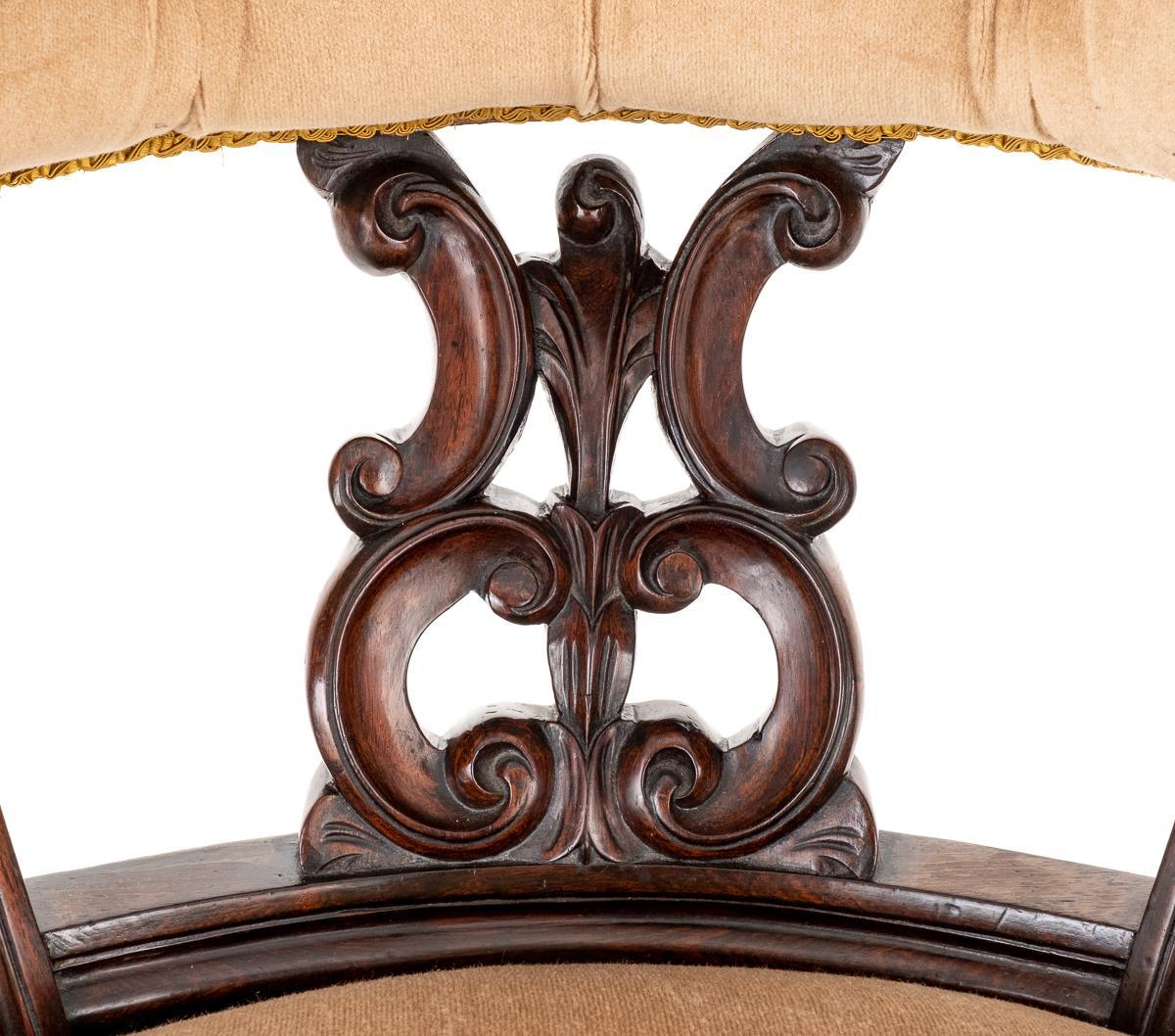 Early Victorian Rosewood Open Tub Chair