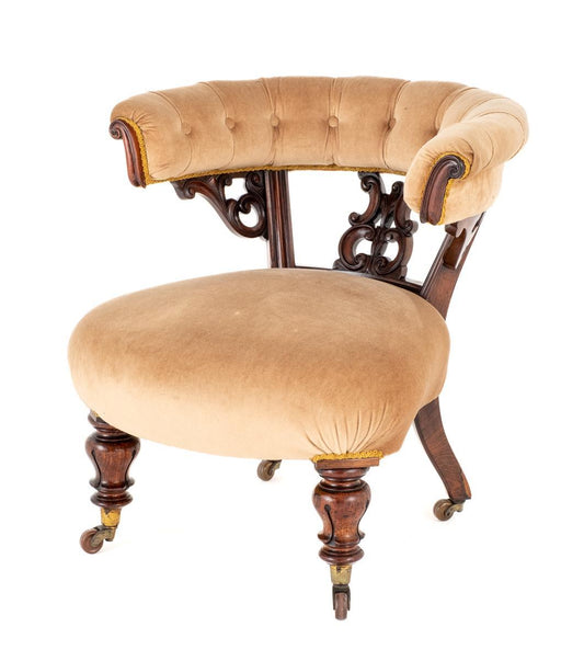 Early Victorian Rosewood Open Tub Chair