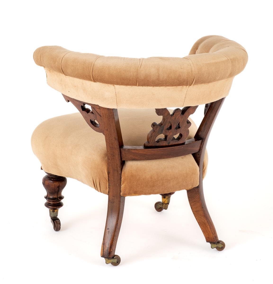 Early Victorian Rosewood Open Tub Chair
