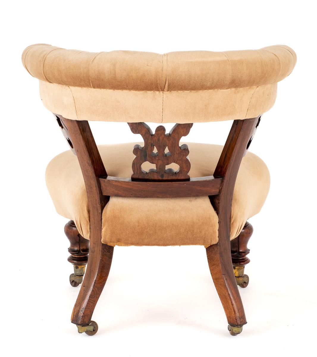 Early Victorian Rosewood Open Tub Chair