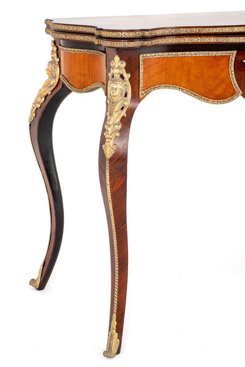 Good Quality Mahogany and Rosewood French Card Table