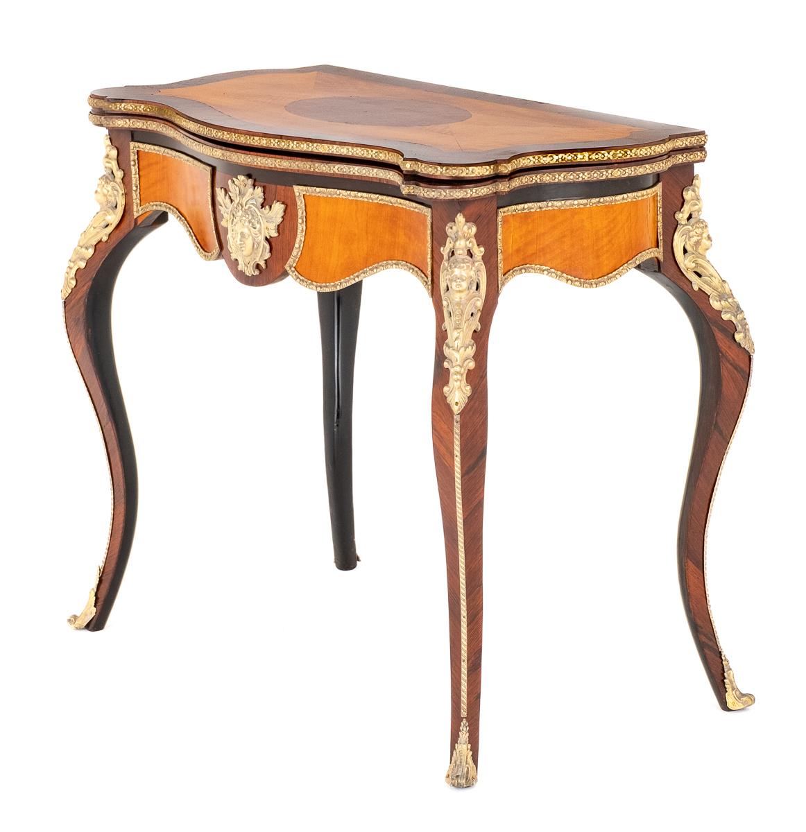 Good Quality Mahogany and Rosewood French Card Table