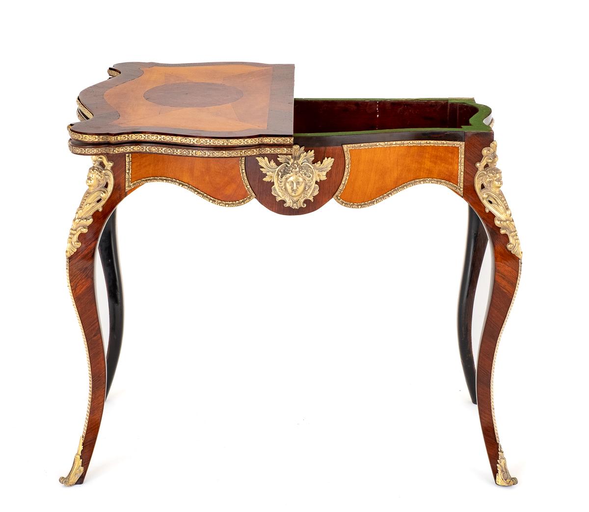 Good Quality Mahogany and Rosewood French Card Table