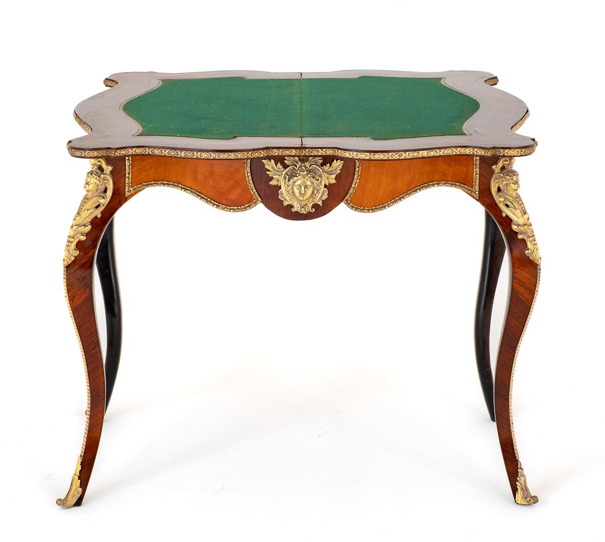 Good Quality Mahogany and Rosewood French Card Table