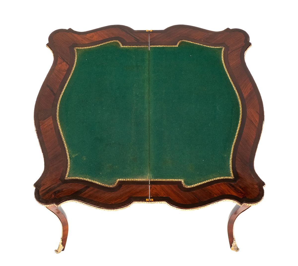 Good Quality Mahogany and Rosewood French Card Table