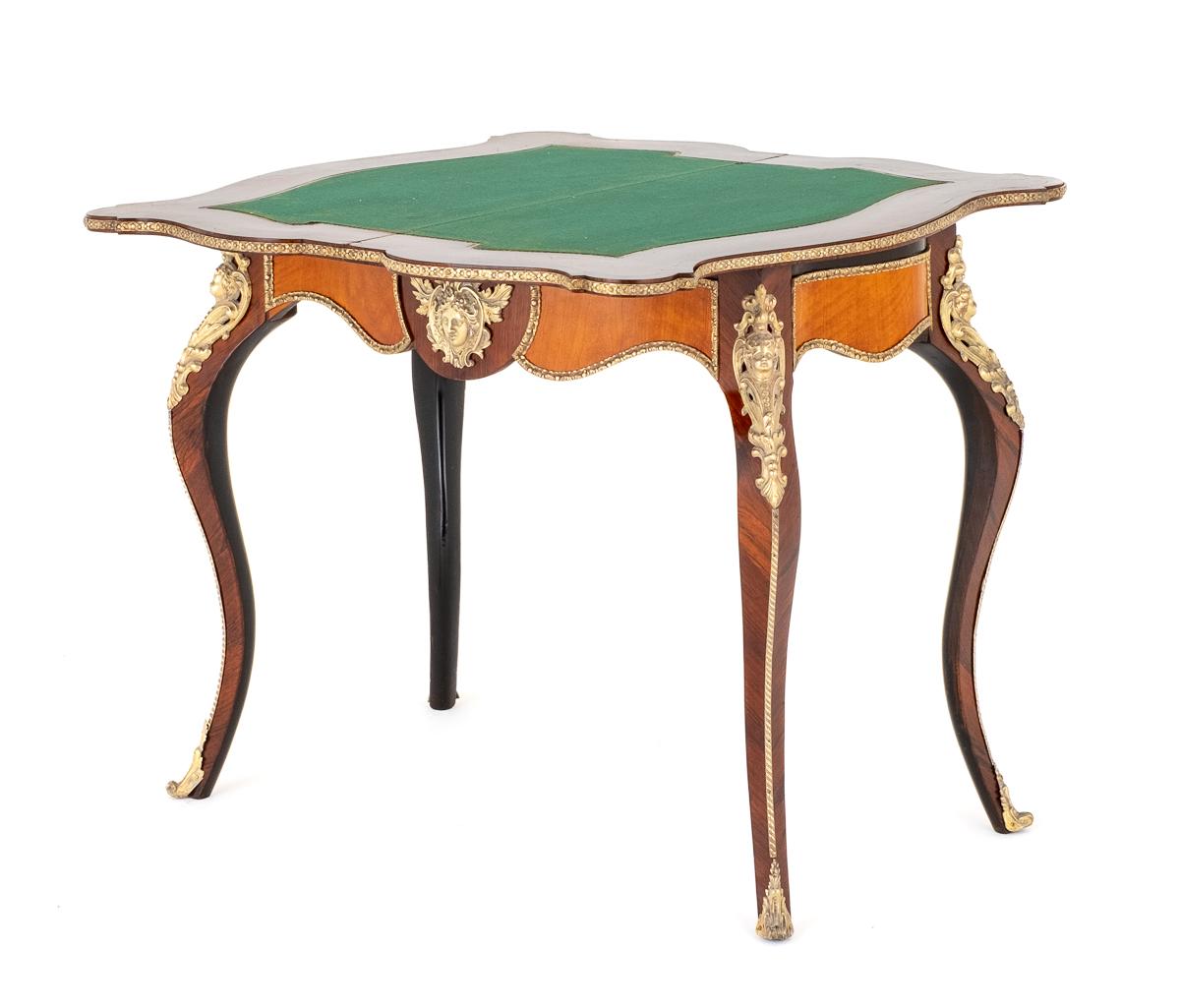 Good Quality Mahogany and Rosewood French Card Table
