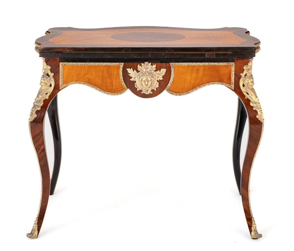 Good Quality Mahogany and Rosewood French Card Table