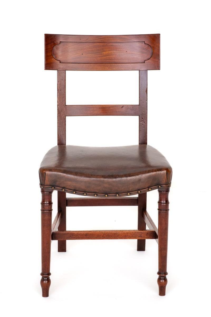 Set of 4 Irish Mahogany Regency Dining Chairs