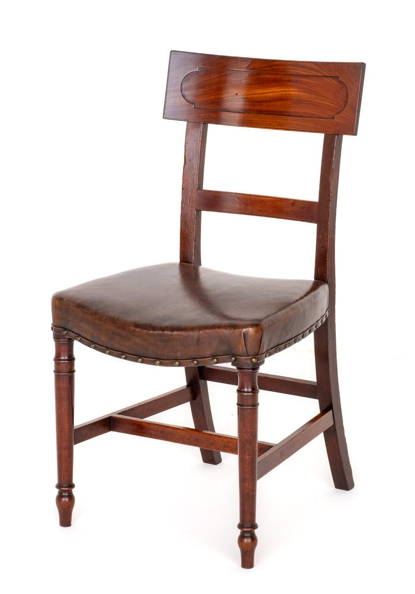 Set of 4 Irish Mahogany Regency Dining Chairs