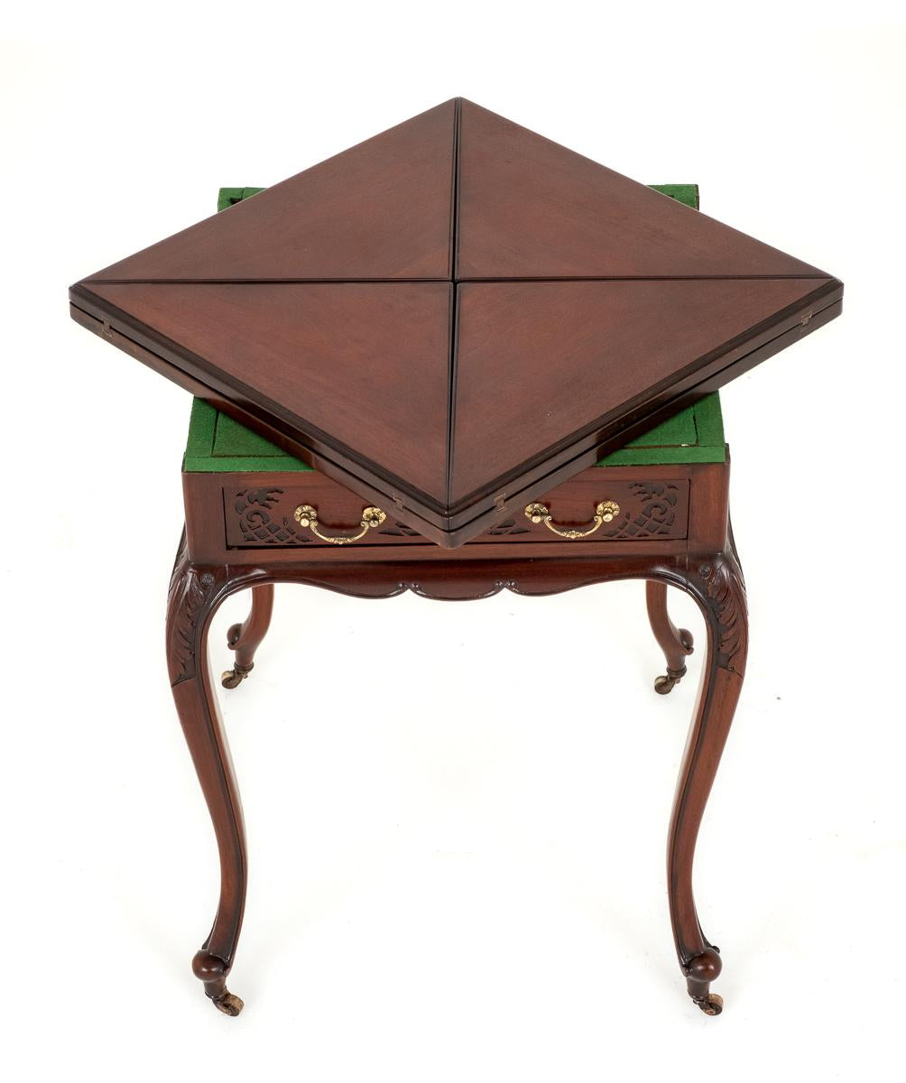 Late Victorian Mahogany Envelope Card Table