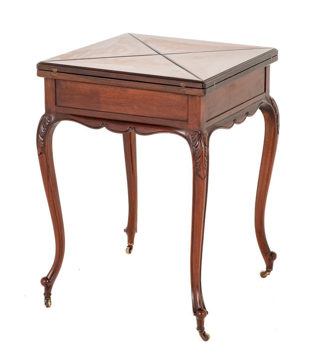 Late Victorian Mahogany Envelope Card Table