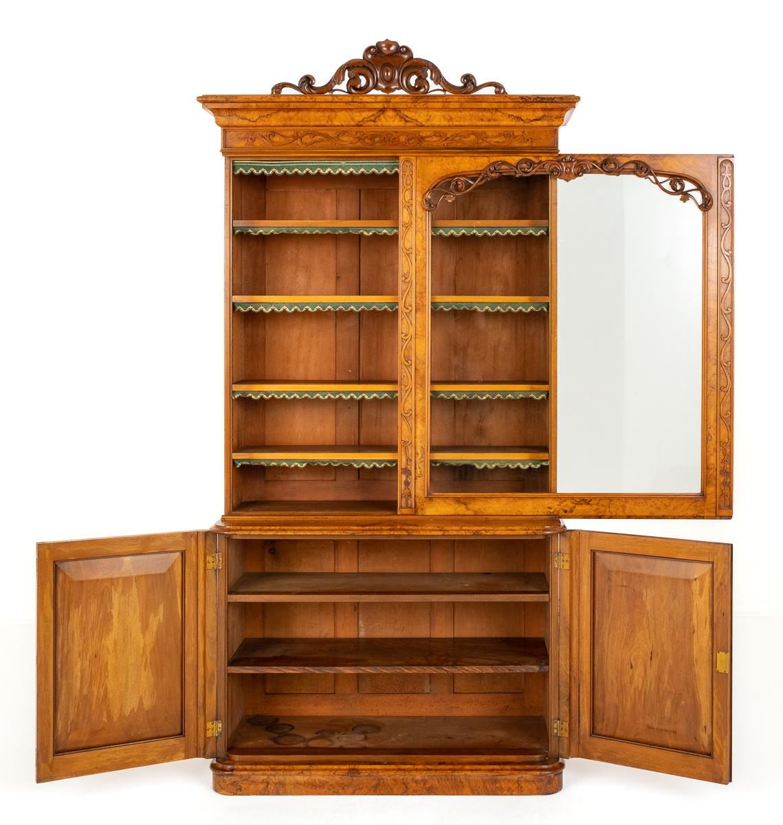 Stunning Victorian Walnut Bookcase.