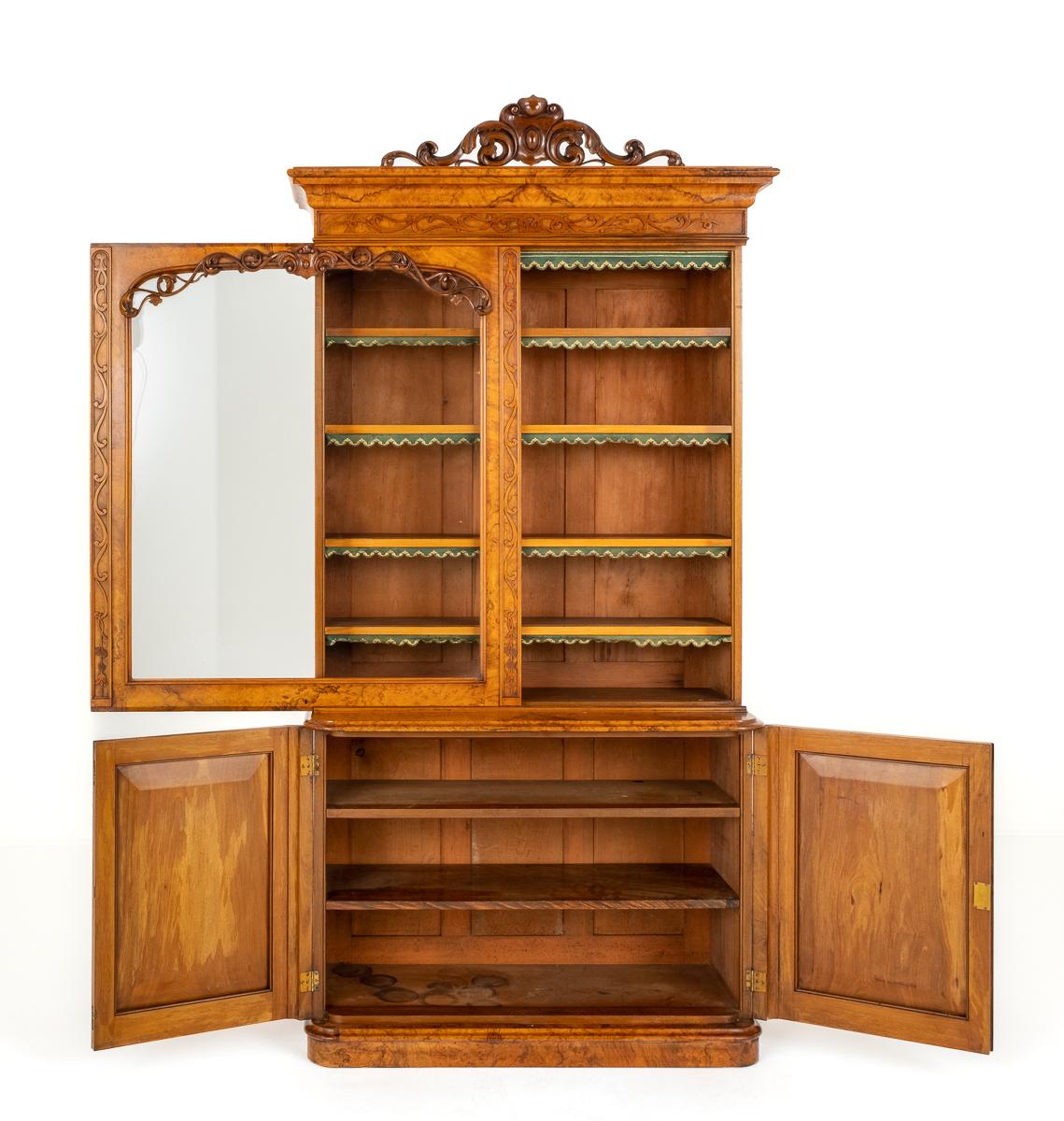 Stunning Victorian Walnut Bookcase.