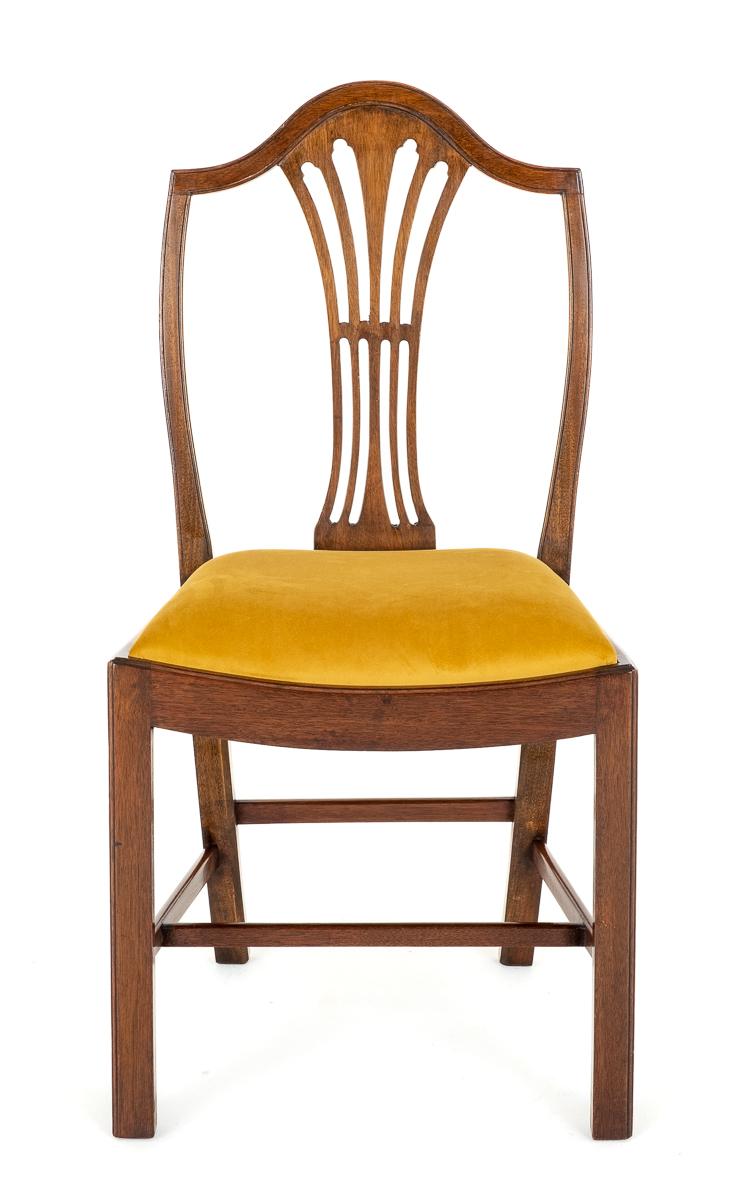Set of 8 ( 6 + 2 )Hepplewhite Revival Mahogany Dining Chairs