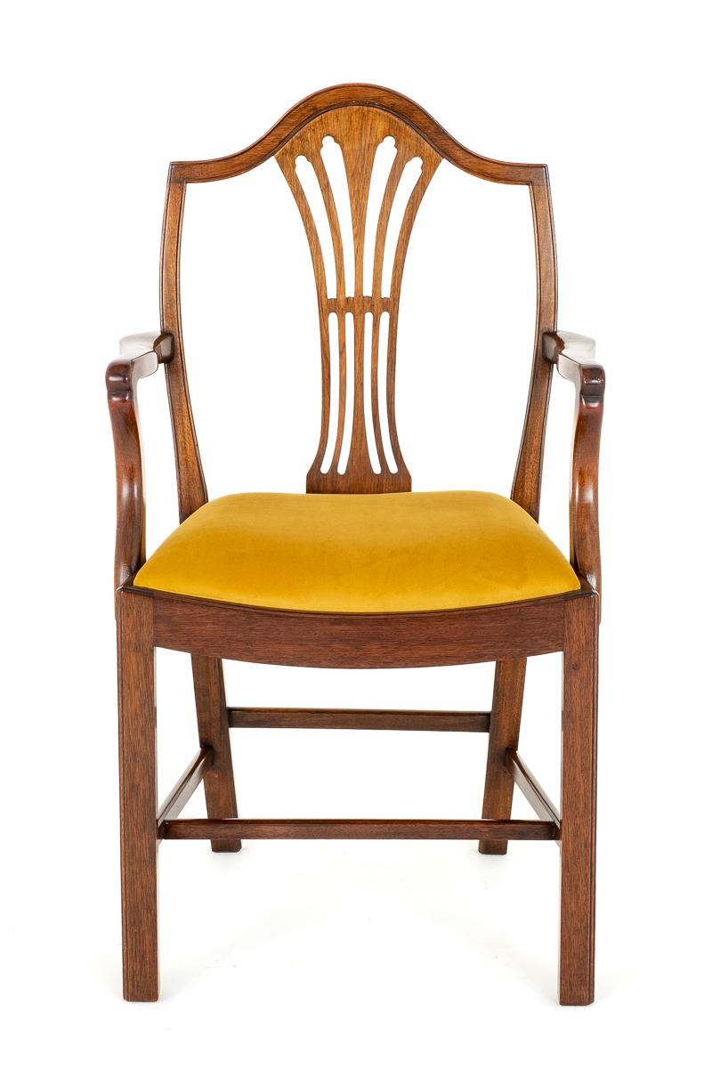 Set of 8 ( 6 + 2 )Hepplewhite Revival Mahogany Dining Chairs