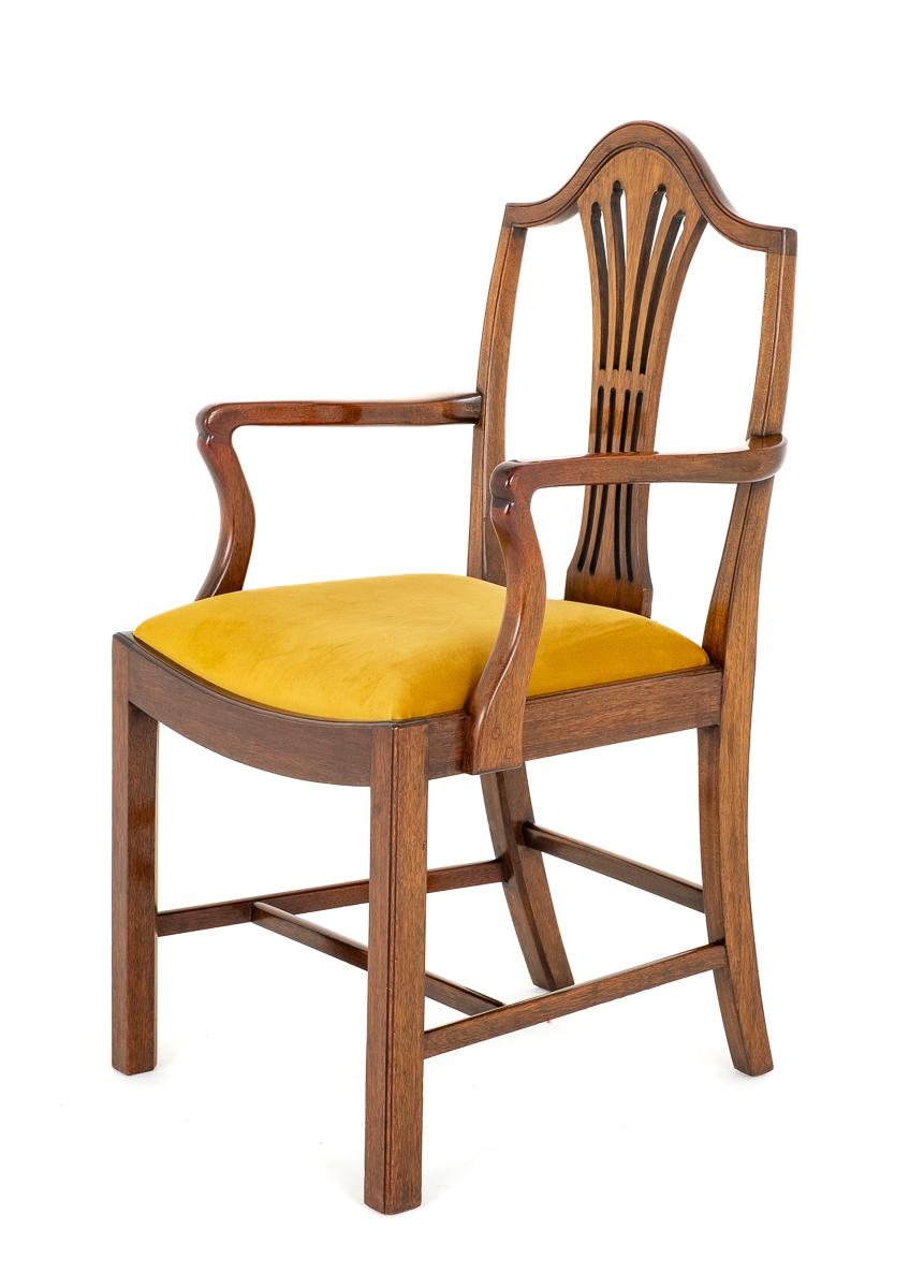 Set of 8 ( 6 + 2 )Hepplewhite Revival Mahogany Dining Chairs