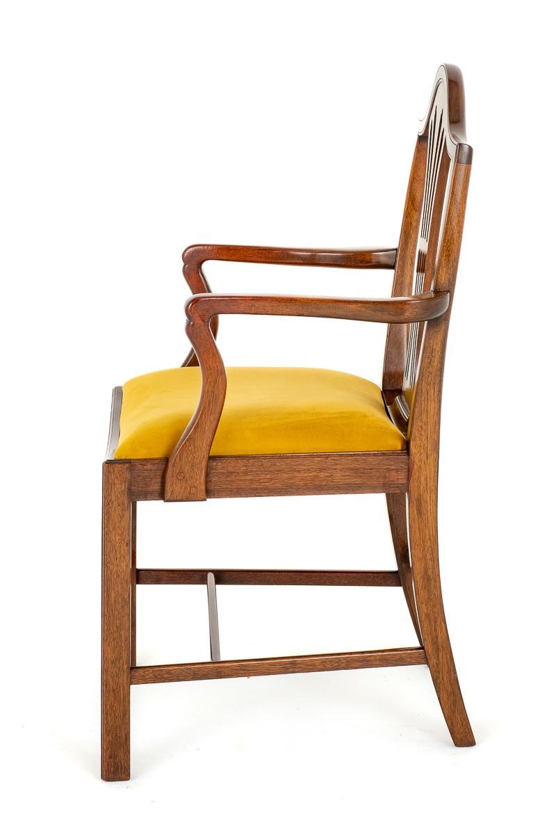 Set of 8 ( 6 + 2 )Hepplewhite Revival Mahogany Dining Chairs
