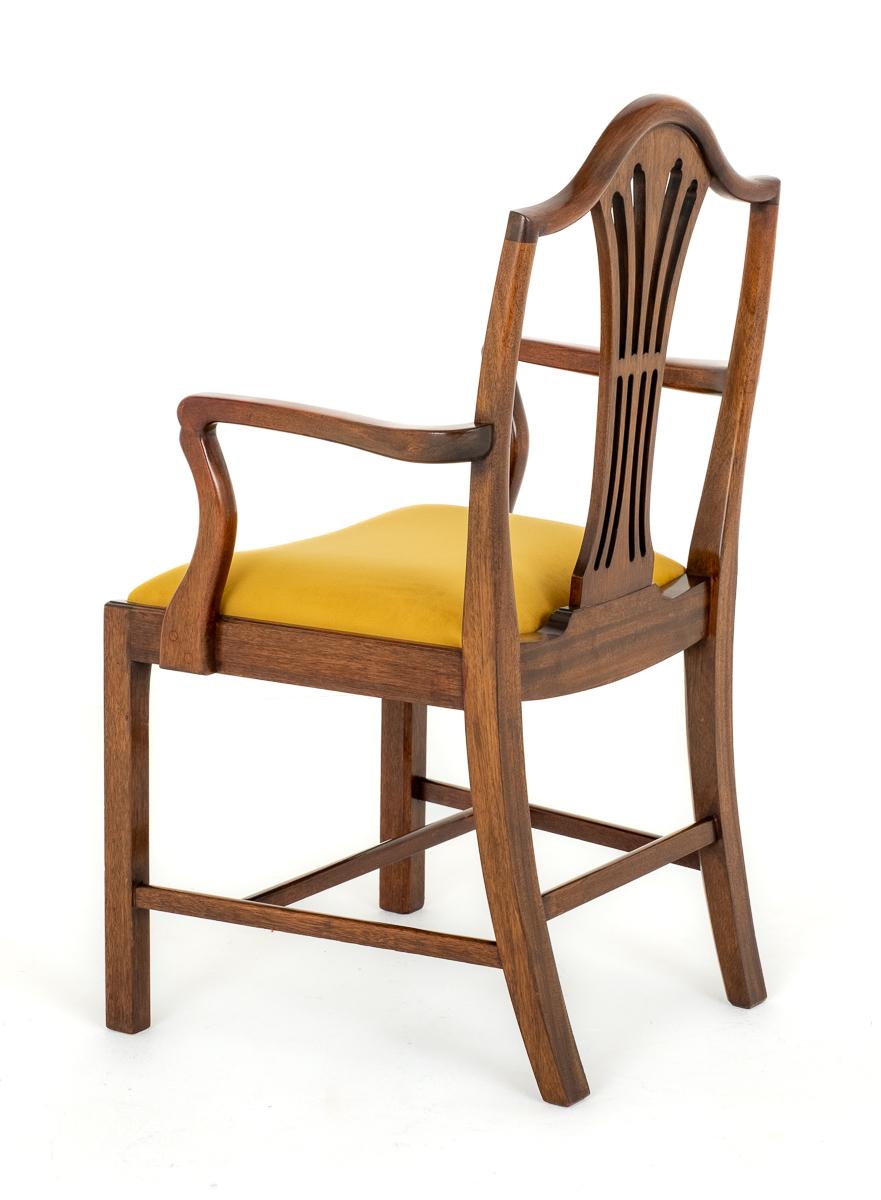 Set of 8 ( 6 + 2 )Hepplewhite Revival Mahogany Dining Chairs
