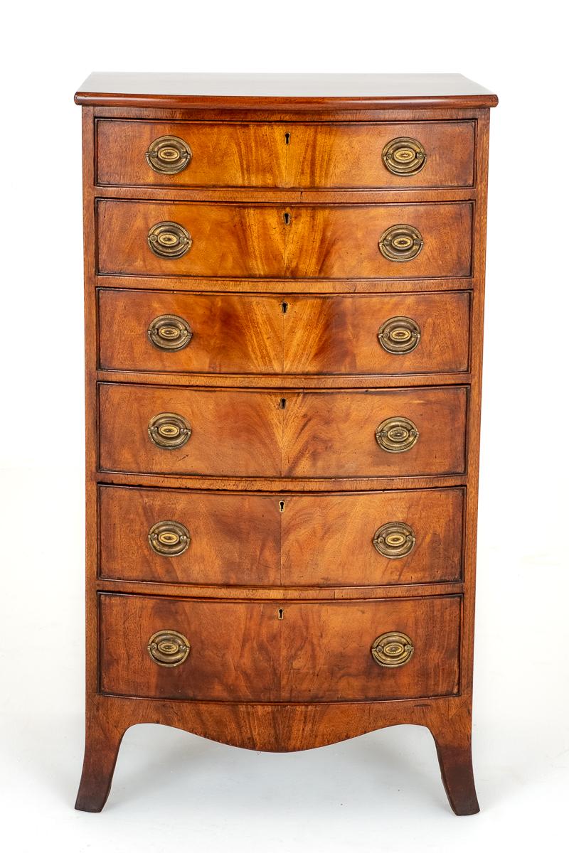 Elegant Mahogany Regency Style Bow Chest of Drawers