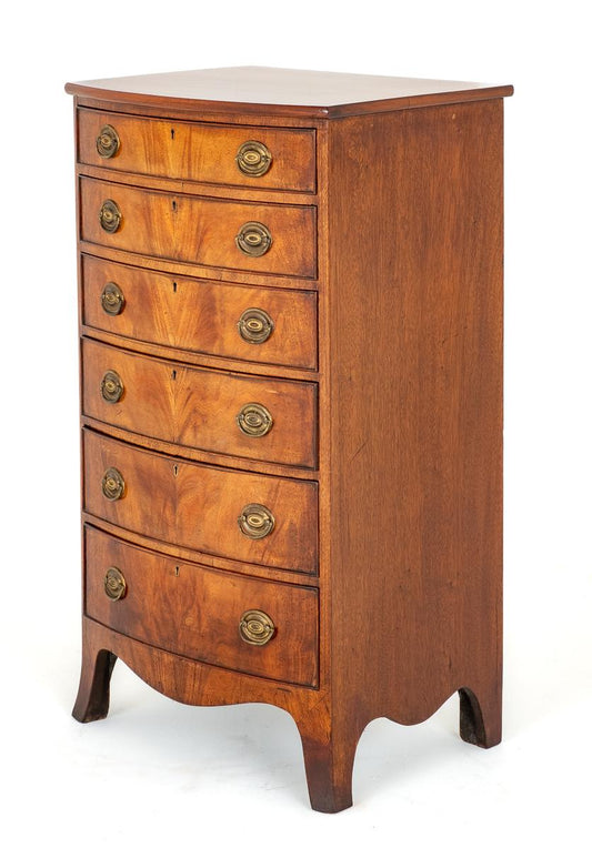 Elegant Mahogany Regency Style Bow Chest of Drawers