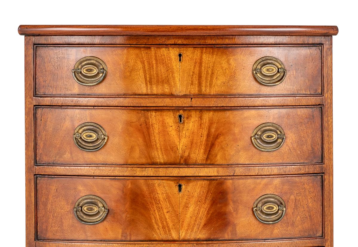 Elegant Mahogany Regency Style Bow Chest of Drawers