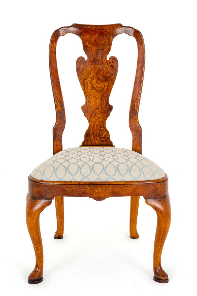 Set of 10 Queen Anne Style Elm Dining Chairs