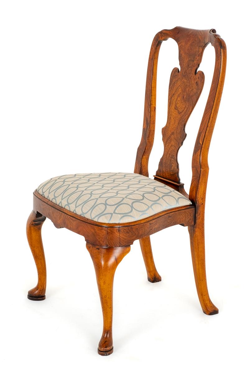 Set of 10 Queen Anne Style Elm Dining Chairs