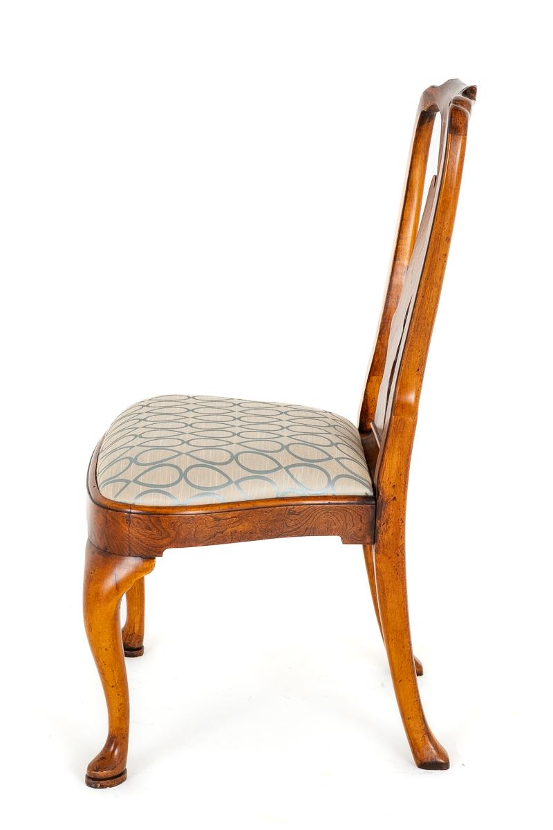 Set of 10 Queen Anne Style Elm Dining Chairs