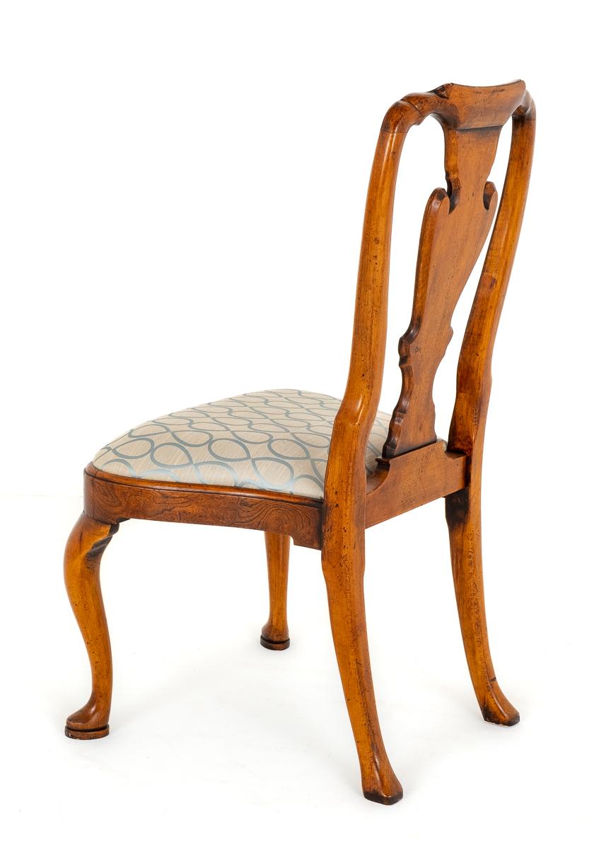 Set of 10 Queen Anne Style Elm Dining Chairs